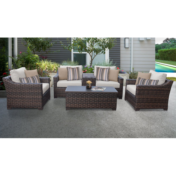 Kathy ireland homes & gardens river brook 6 piece outdoor wicker deals patio furniture set 06v